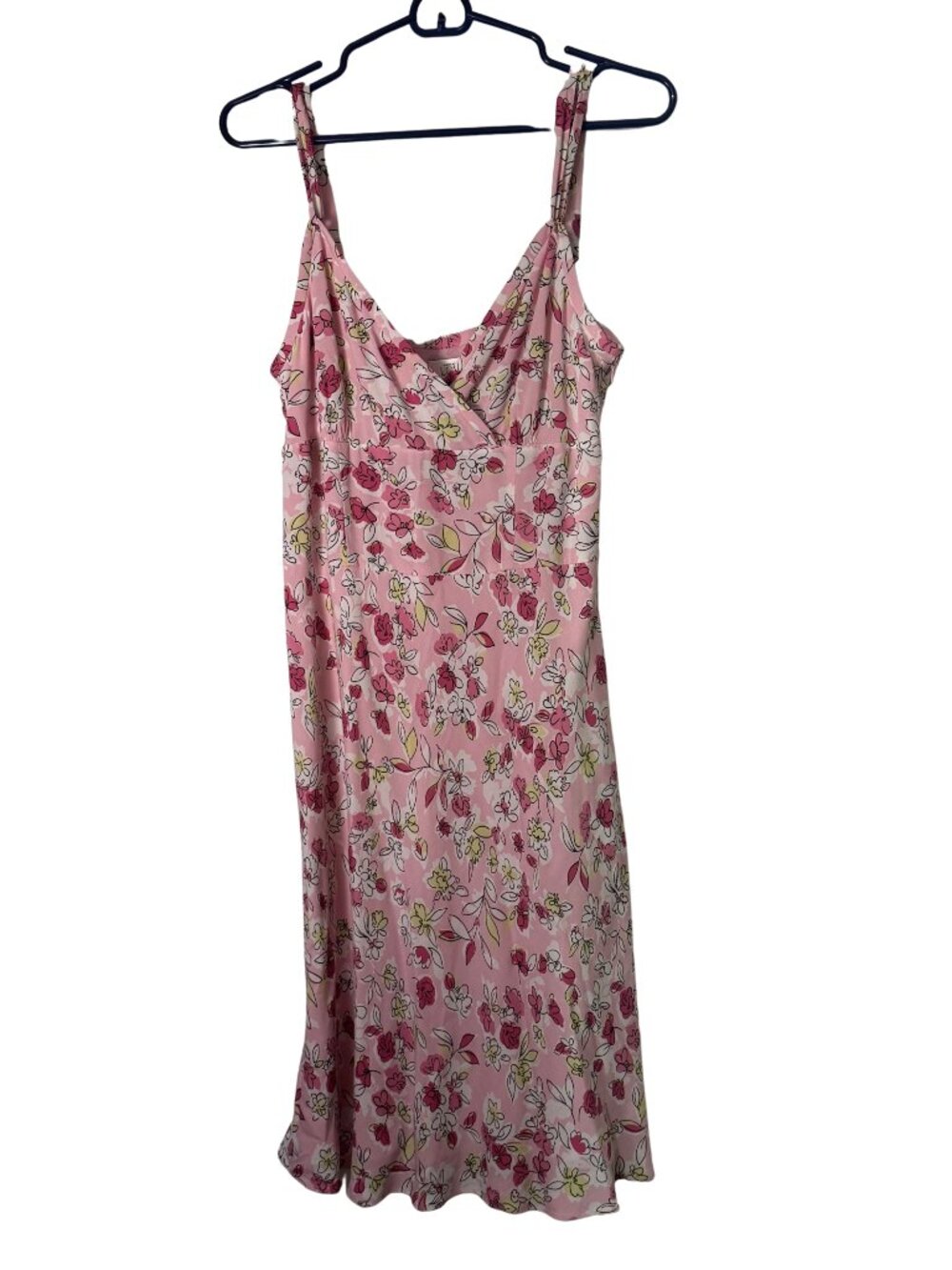 Ann Taylor Loft Pink Floral Cartoony Long Flowy Dress - size 6